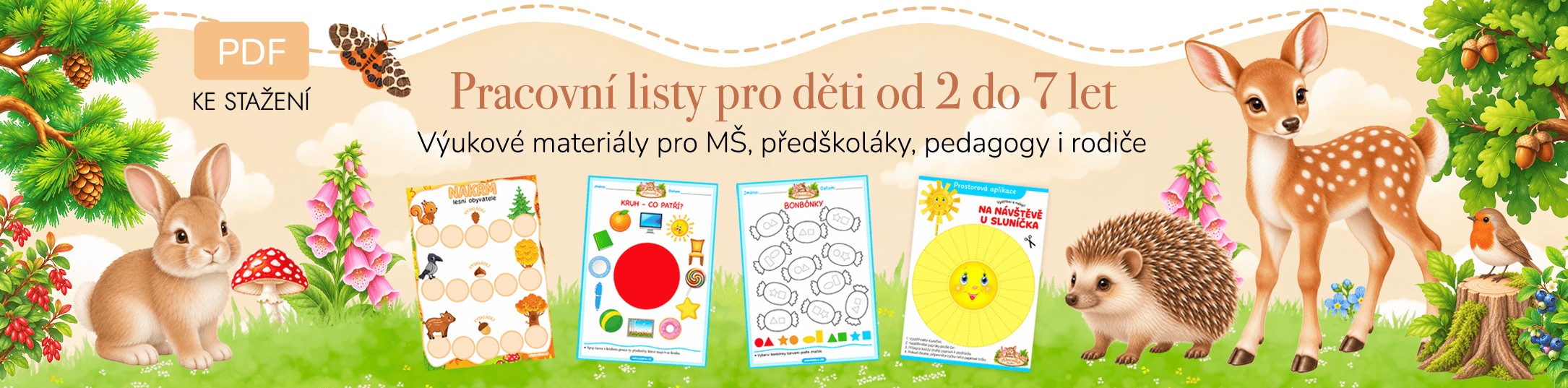 Pracovní listy pro děti od 2 do 7 let – výukové materiály Abecedka